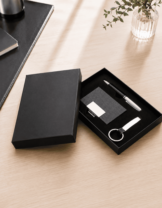 Kit executivo Florença Chaveiro Porta Cartão