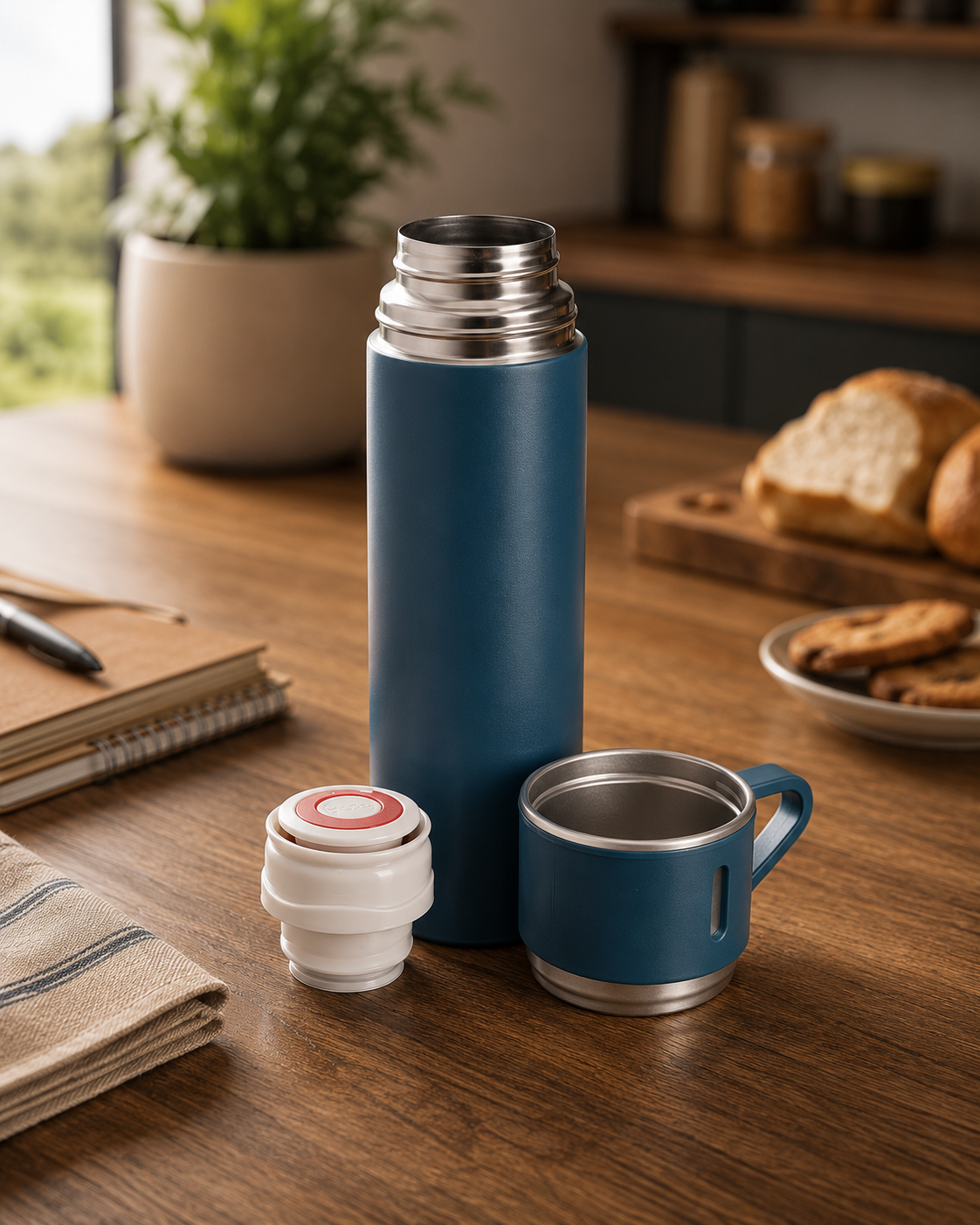 Kit Garrafa Xícaras Inox Jacarta
